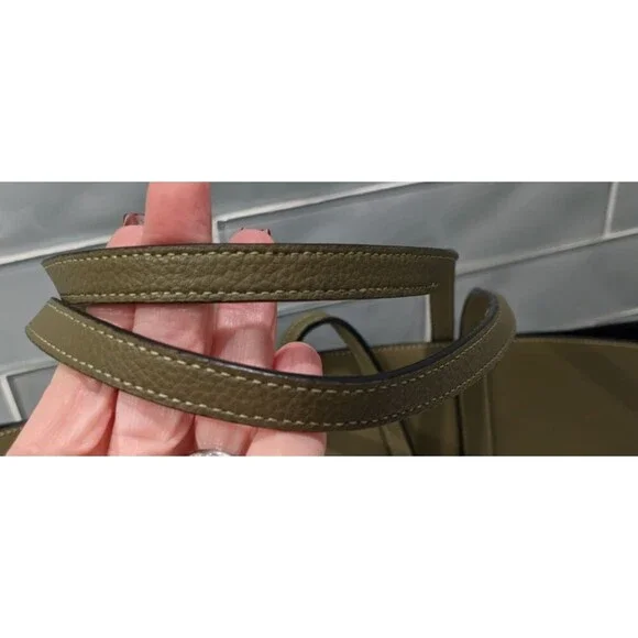 Coach Large Market Tote Pebbled Leather Army Green Turn Lock #F58849 EXCELLENT! - Picture 14 of 14